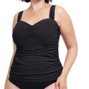 NWT Gottex Profile black underwire swimsuit tank Plus Size 16W Top only